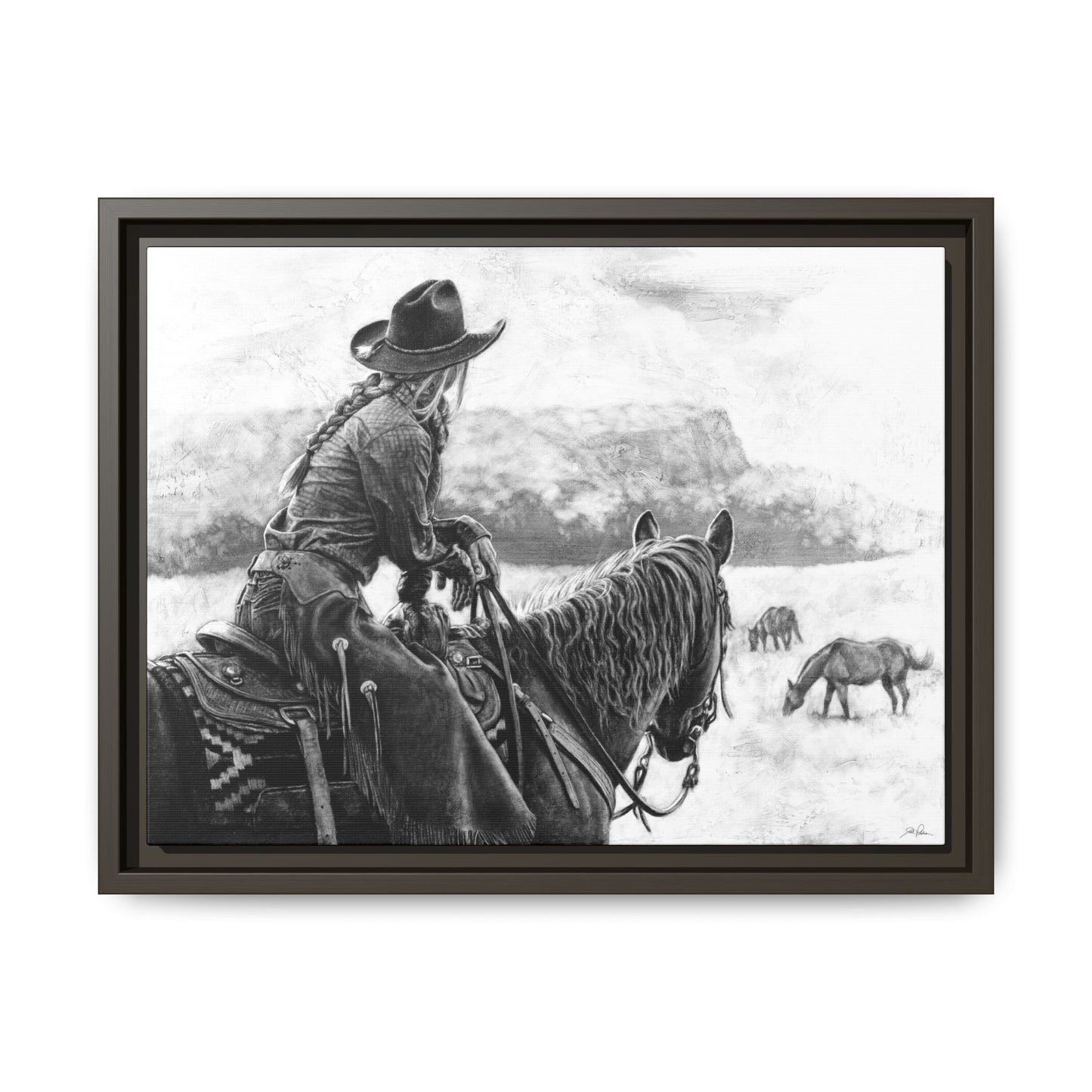 "Bridles and Braids" Framed Canvas