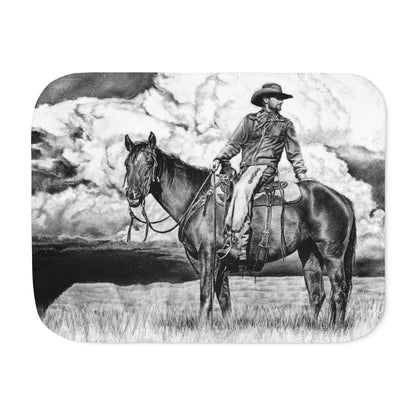 "Looking Back on the Path" Sherpa Blanket.