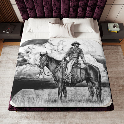 "Looking Back on the Path" Sherpa Blanket.