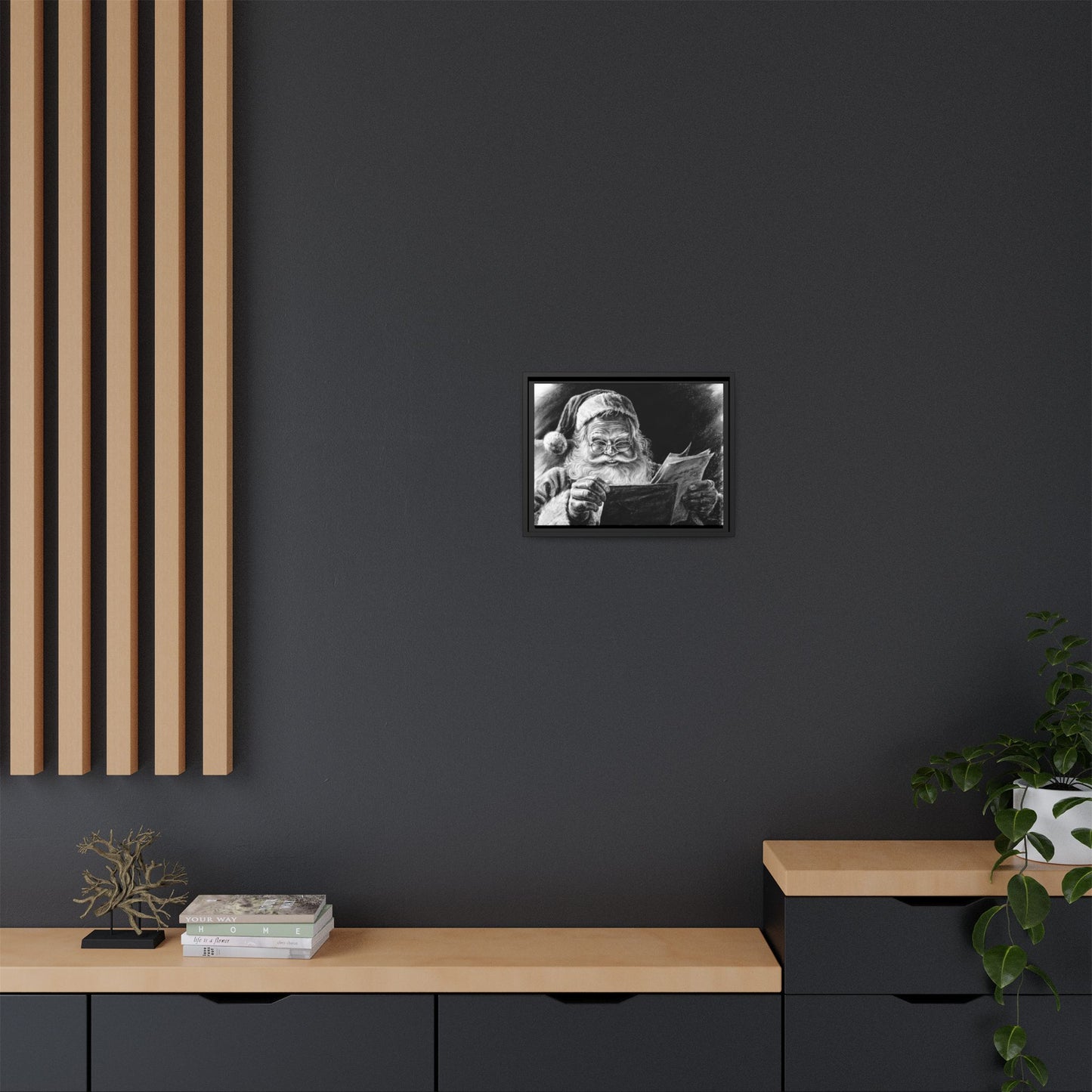 "Dear Santa" Framed Canvas