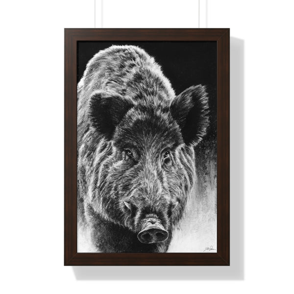 "Wild Boar" Framed Paper Print.