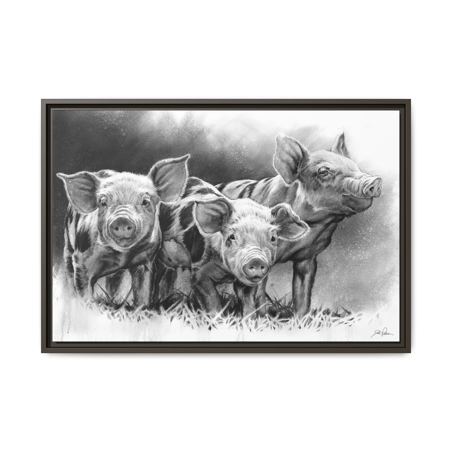 "Pig Tales" Framed Canvas