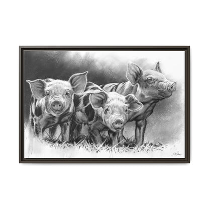 "Pig Tales" Framed Canvas
