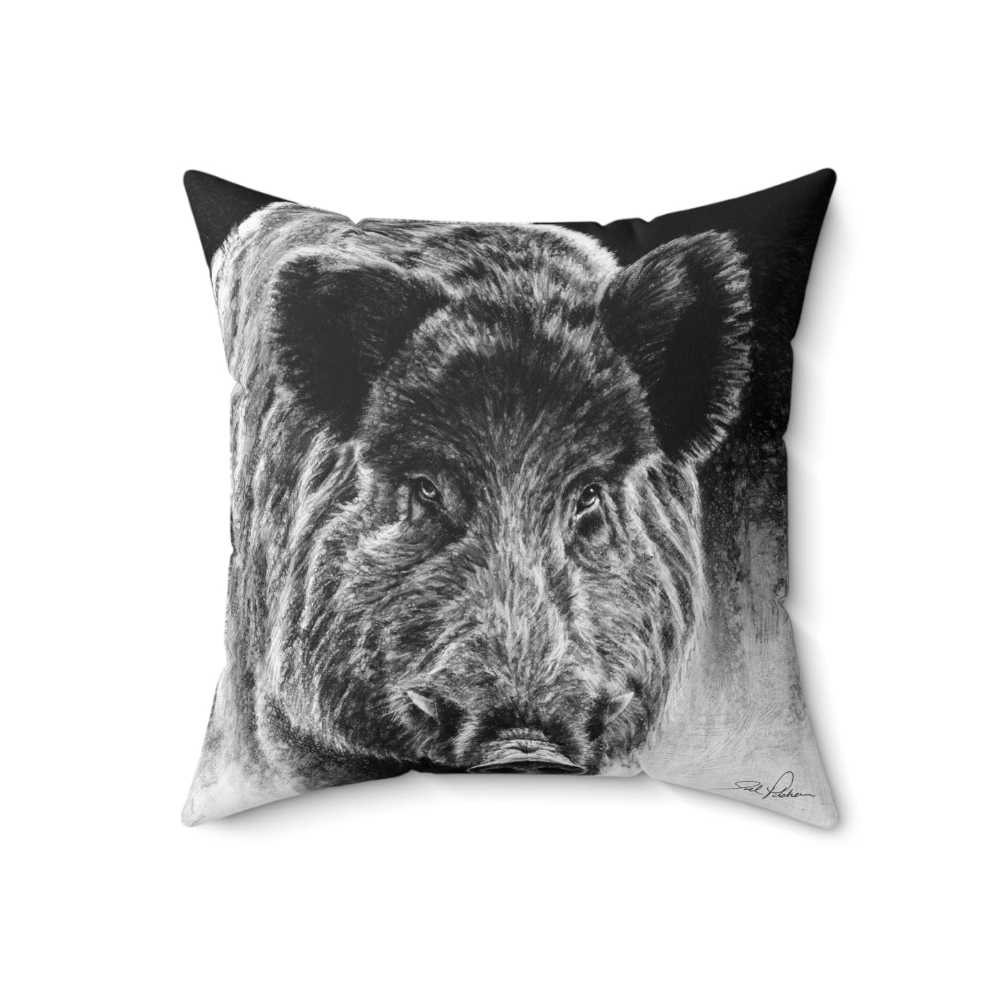 "Wild Boar" Square Pillow.