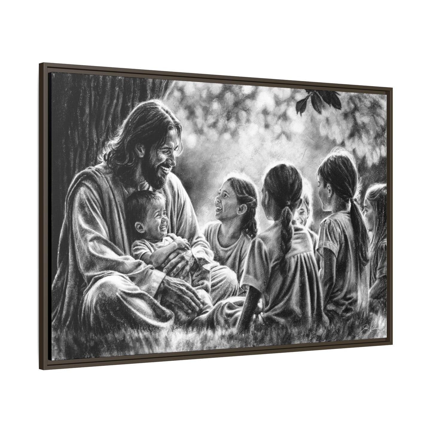 "Bless the Little Ones" Framed Canvas