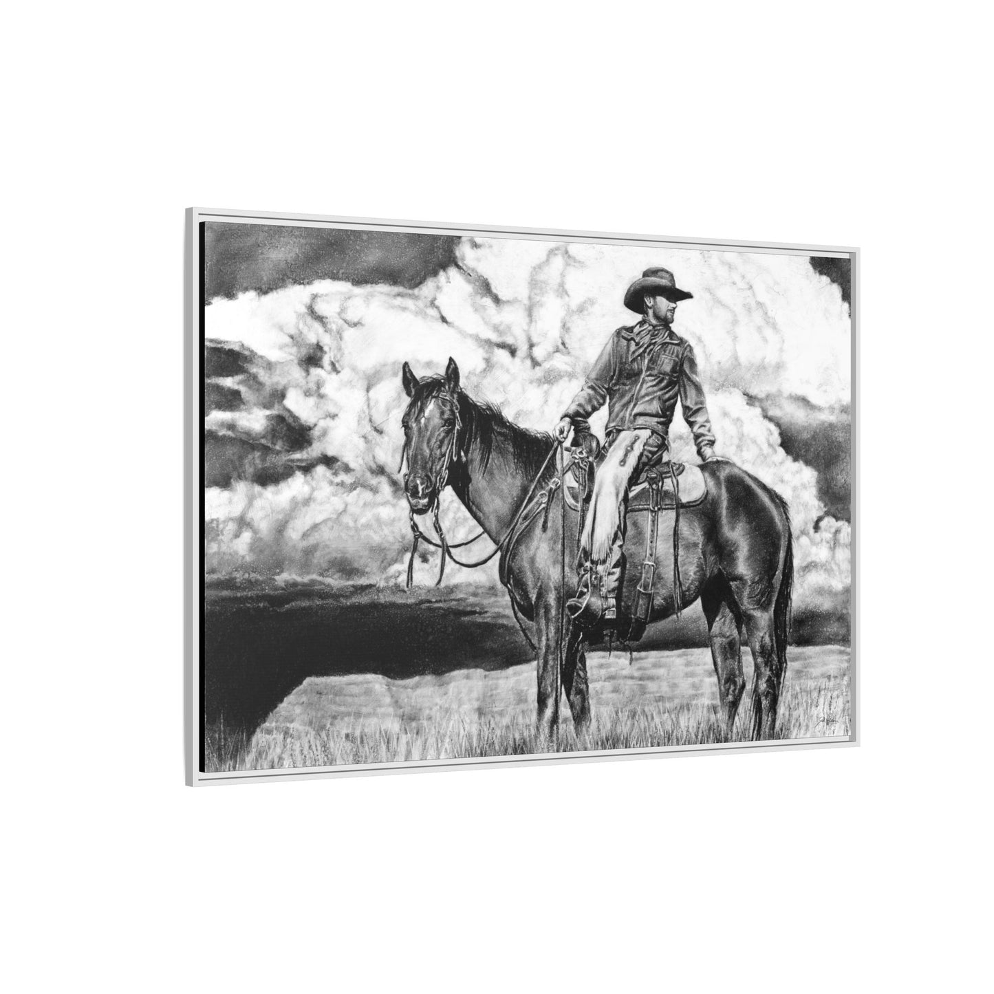 "Looking Back on the Path" Framed Canvas