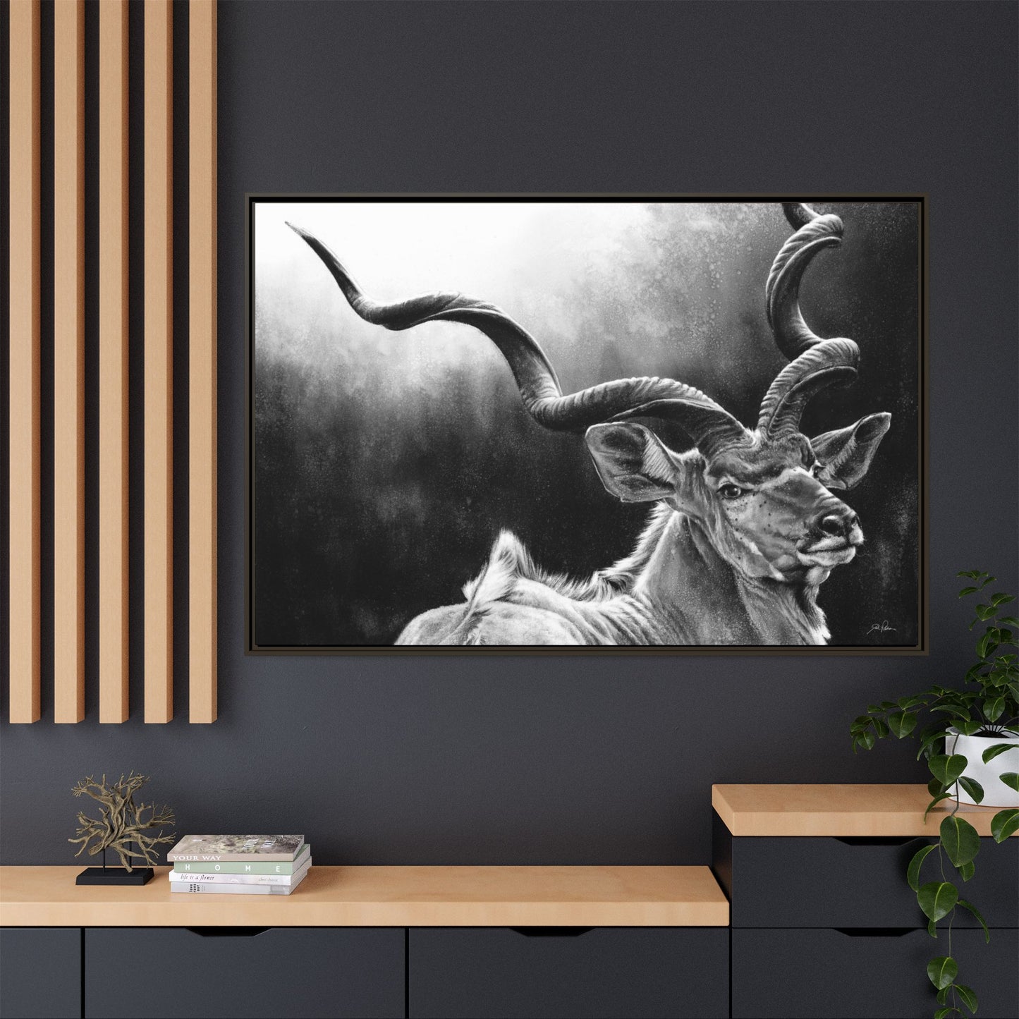 "Kudu" Framed Canvas