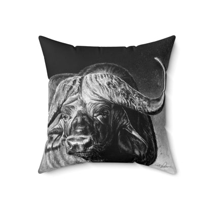 "Cape Buffalo" Square Pillow.