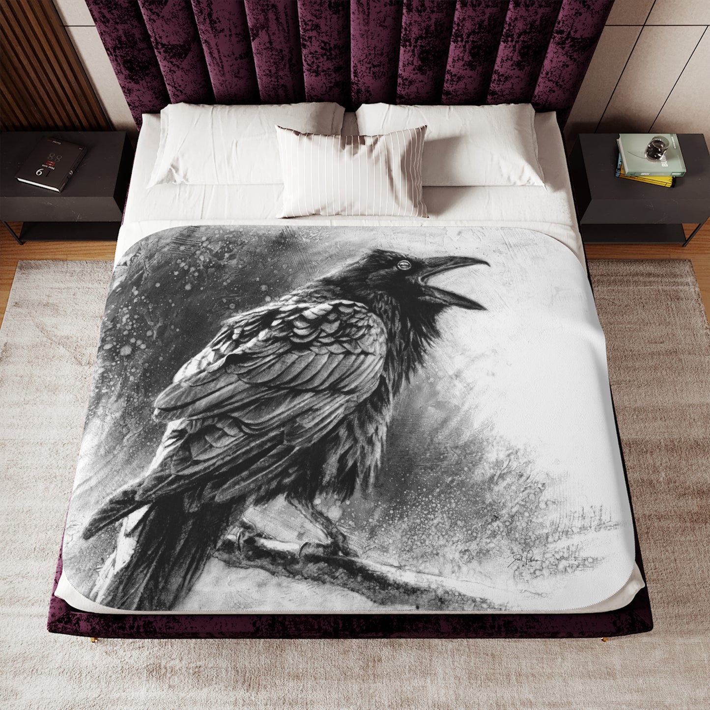 "Raven" Sherpa Blanket.