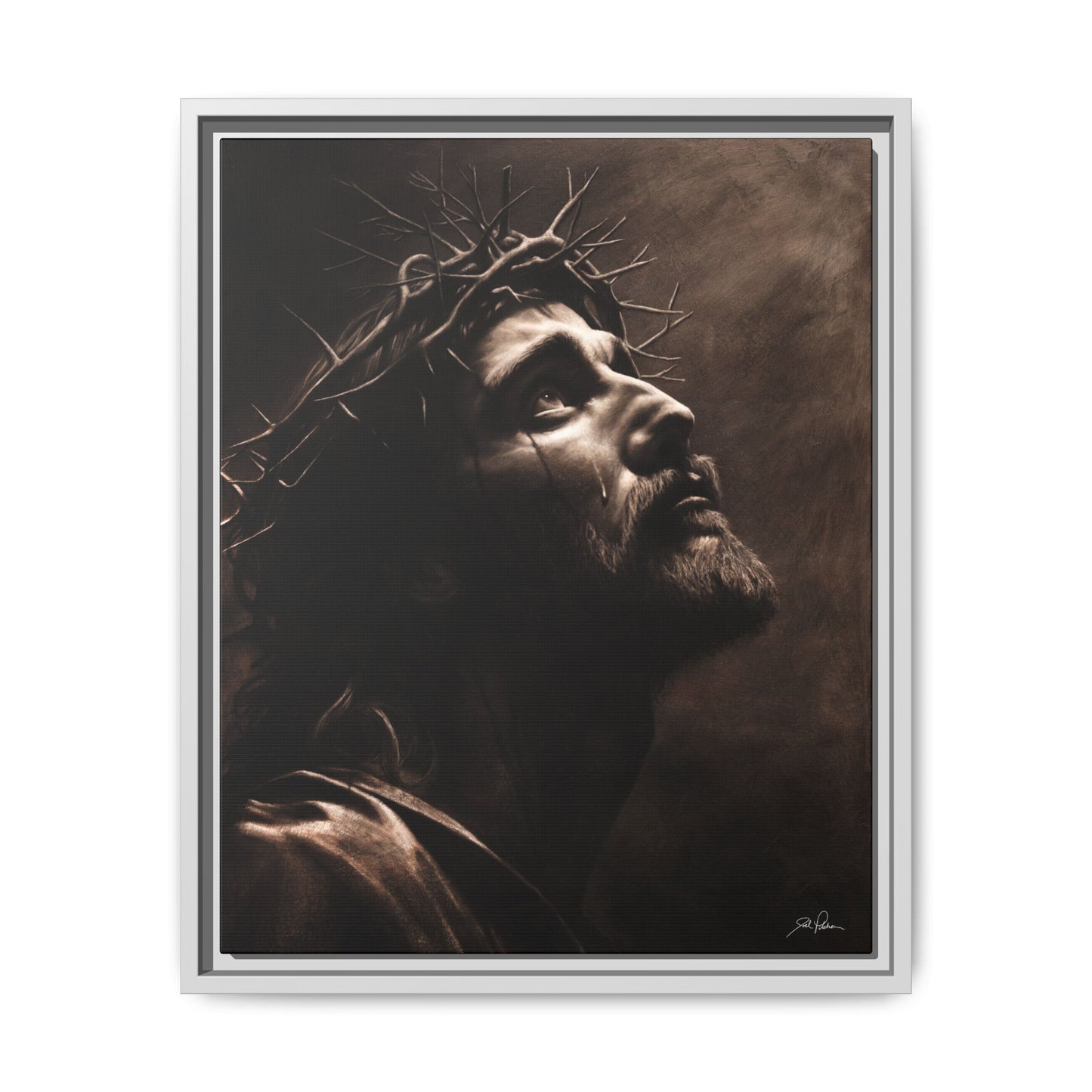 "With His Stripes We Are Healed" Framed Canvas