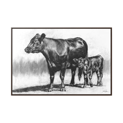 "Mama Cow & Calf" Gallery Wrapped/Framed Canvas