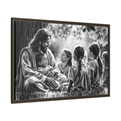 "Bless the Little Ones" Framed Canvas