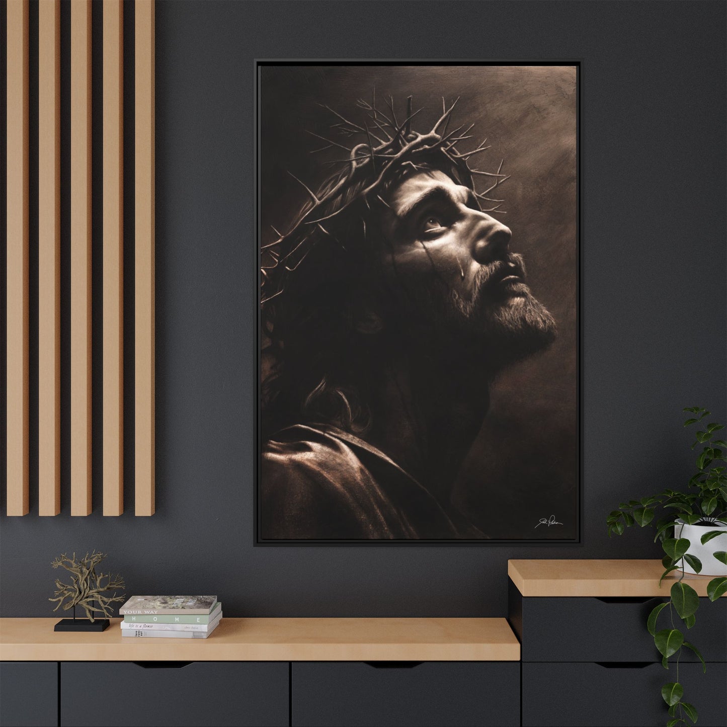 "With His Stripes We Are Healed" Framed Canvas