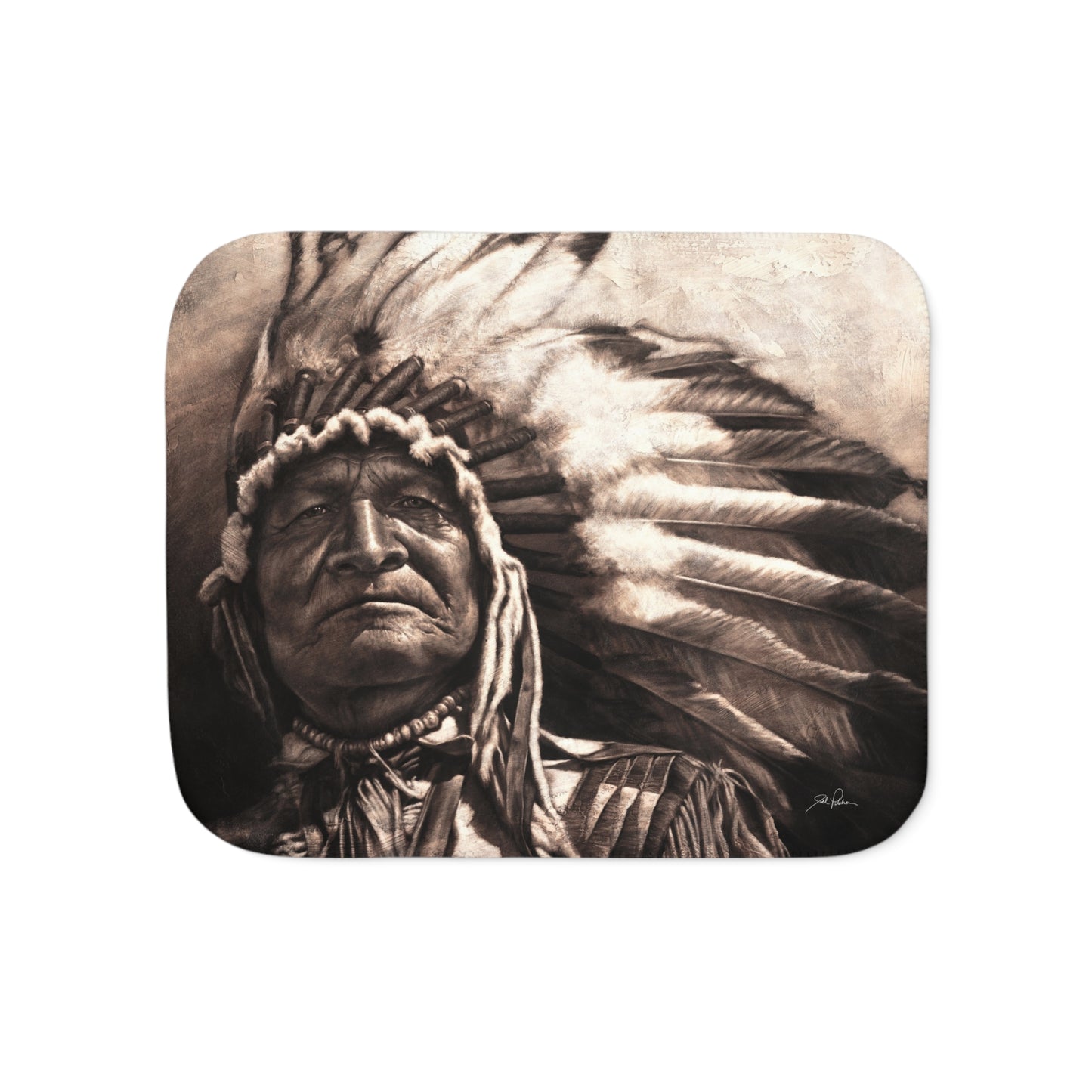 "Sitting Bear" Sherpa Blanket.