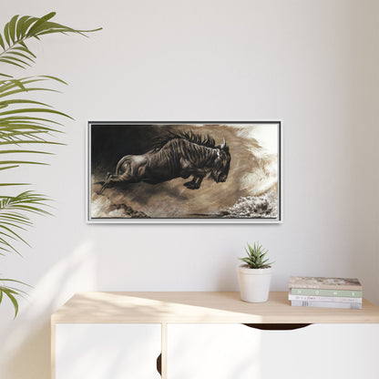 "Wildebeest" Framed Canvas