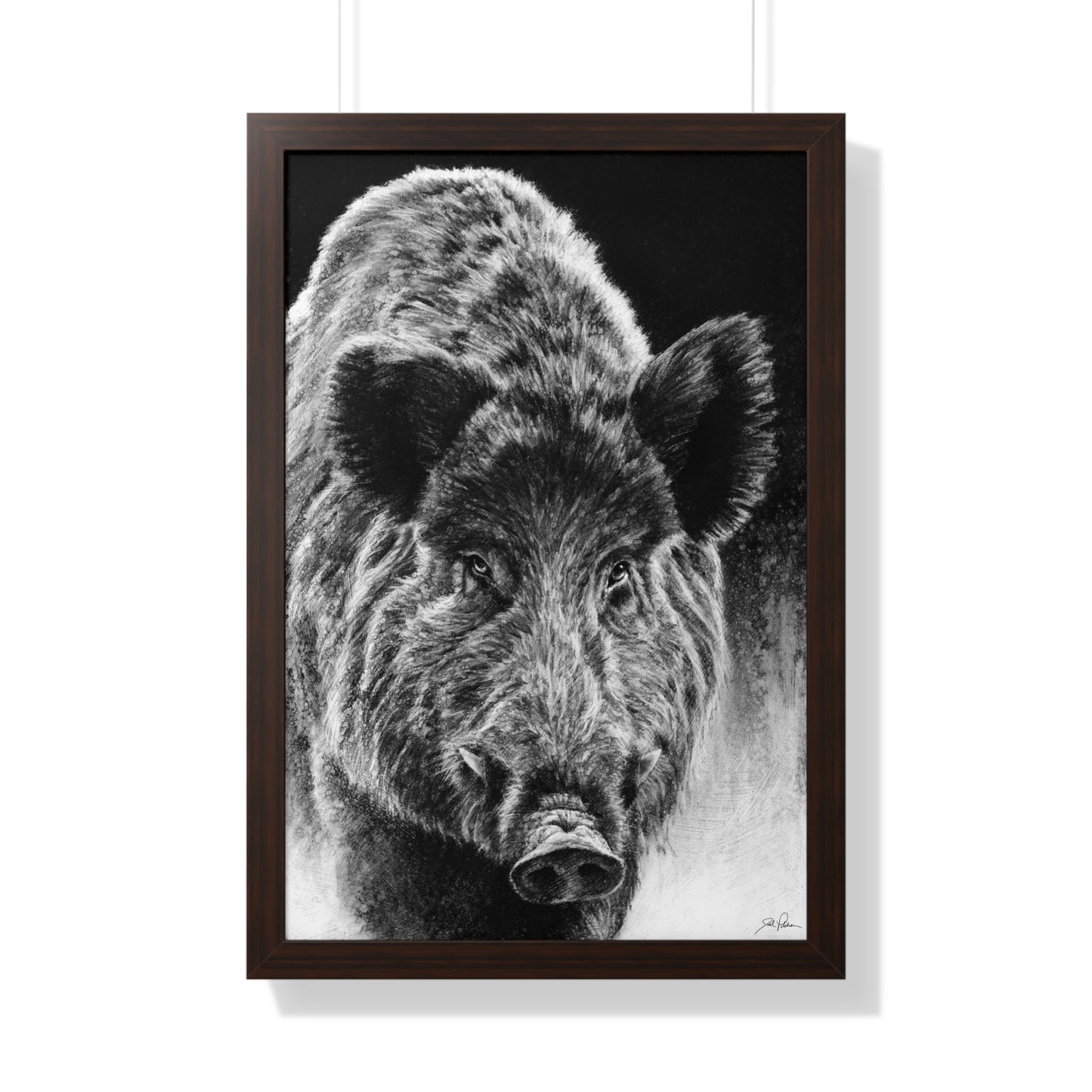 "Wild Boar" Framed Paper Print.