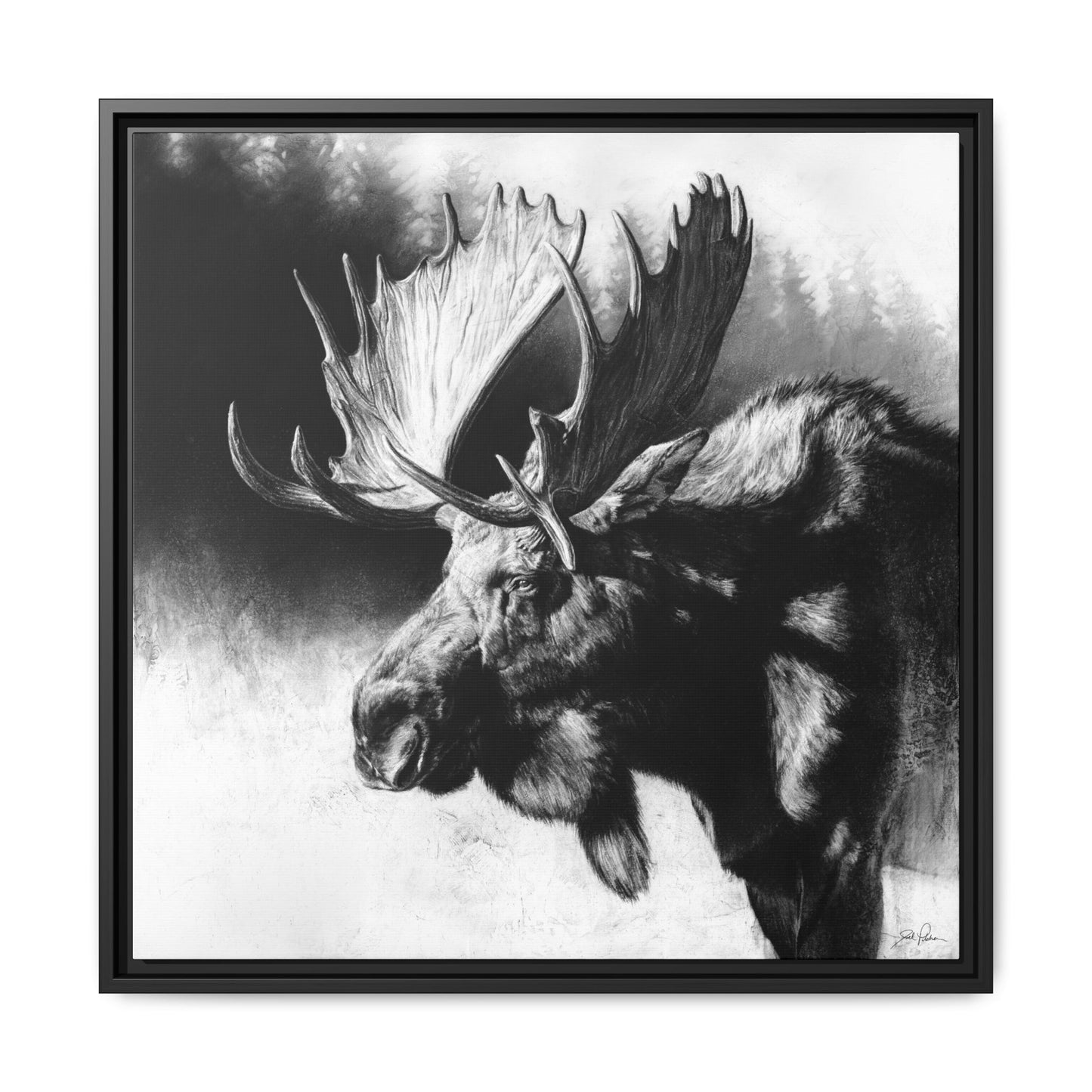 "Formida-bull" Framed Canvas