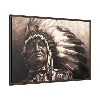 "Sitting Bear" Framed Canvas