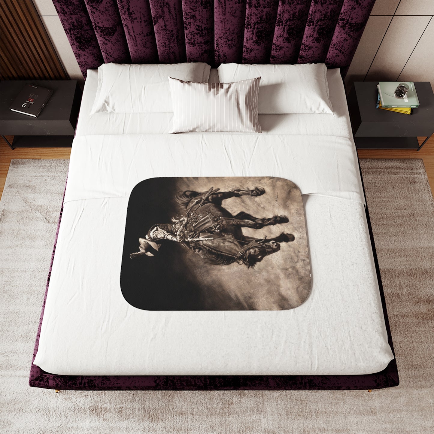 "Giddy Up" Sherpa Blanket.