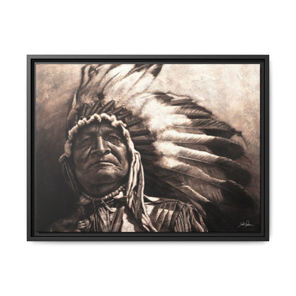 "Sitting Bear" Framed Canvas