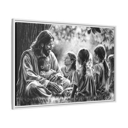 "Bless the Little Ones" Framed Canvas