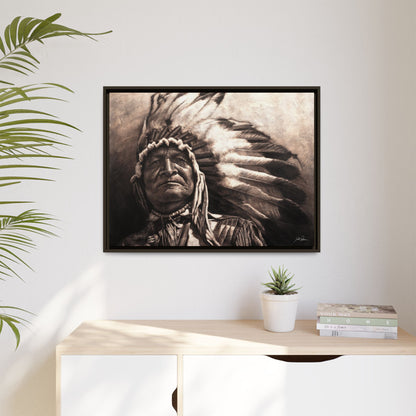 "Sitting Bear" Framed Canvas