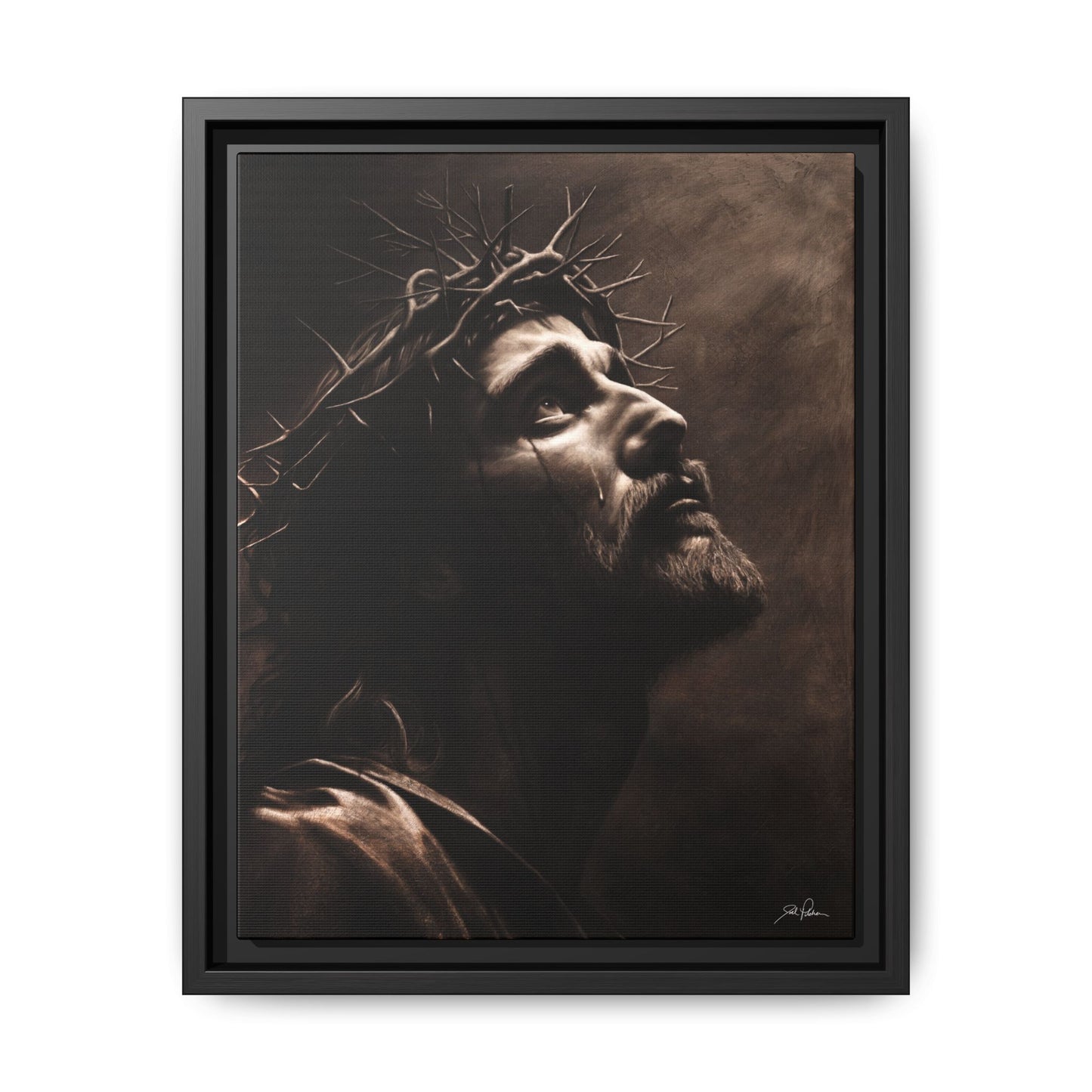 "With His Stripes We Are Healed" Framed Canvas
