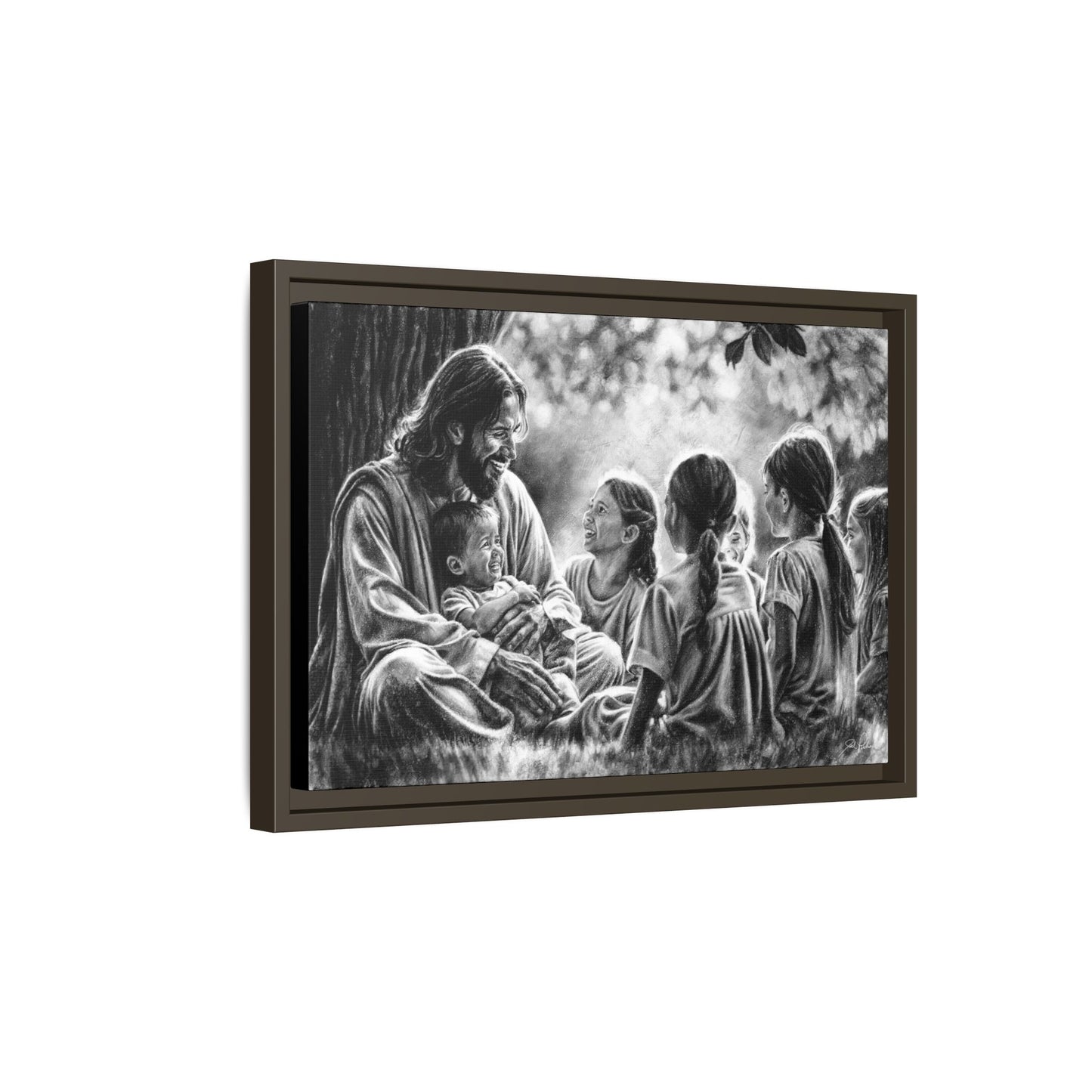 "Bless the Little Ones" Framed Canvas