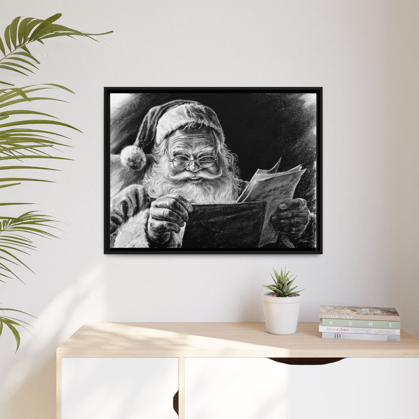 "Dear Santa" Framed Canvas