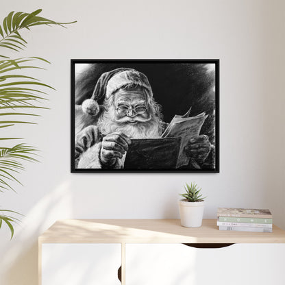 "Dear Santa" Framed Canvas