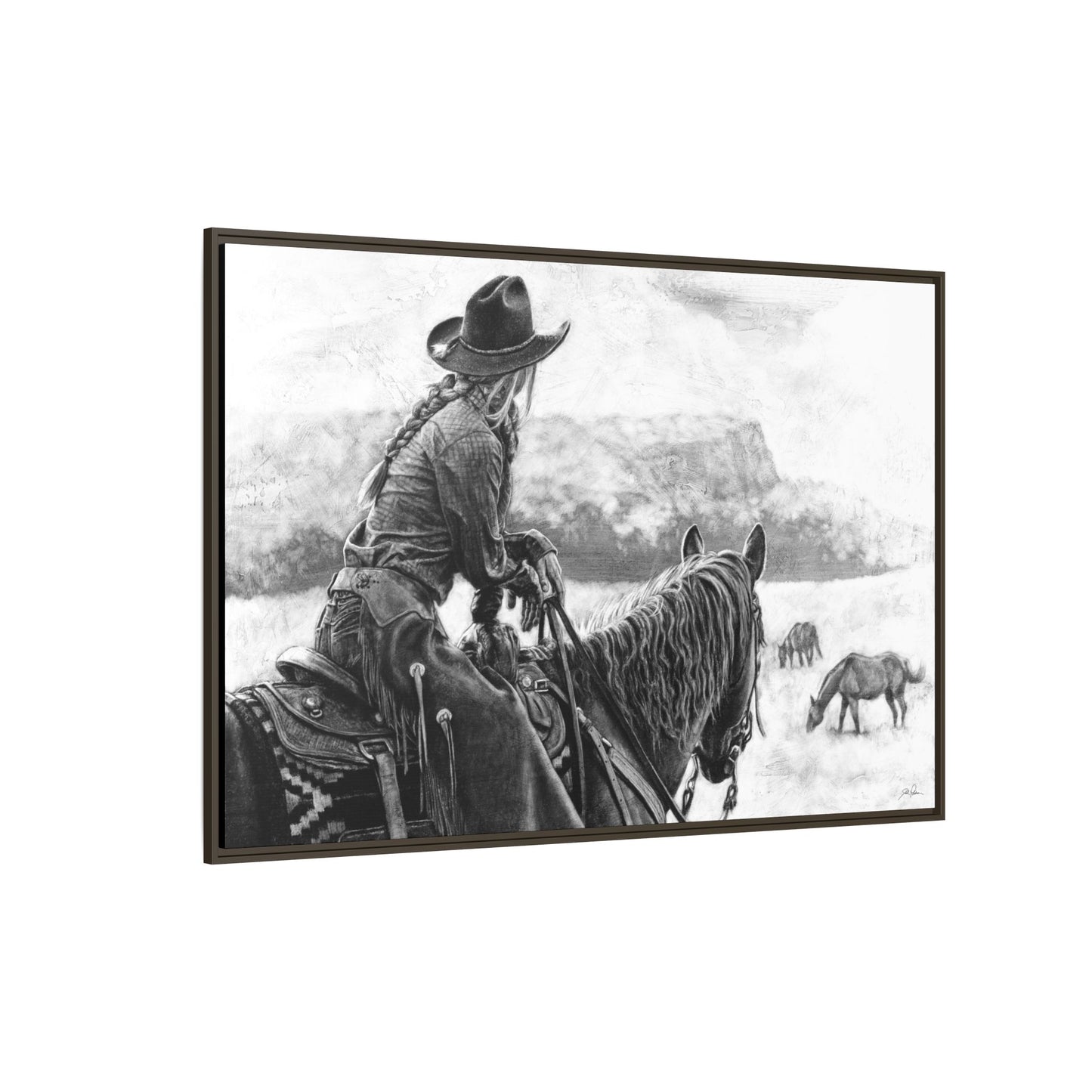 "Bridles and Braids" Framed Canvas