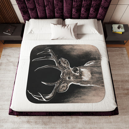 "Backlit Buck" Sherpa Blanket.