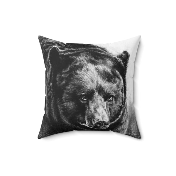 "Black Bear" Square Pillow.