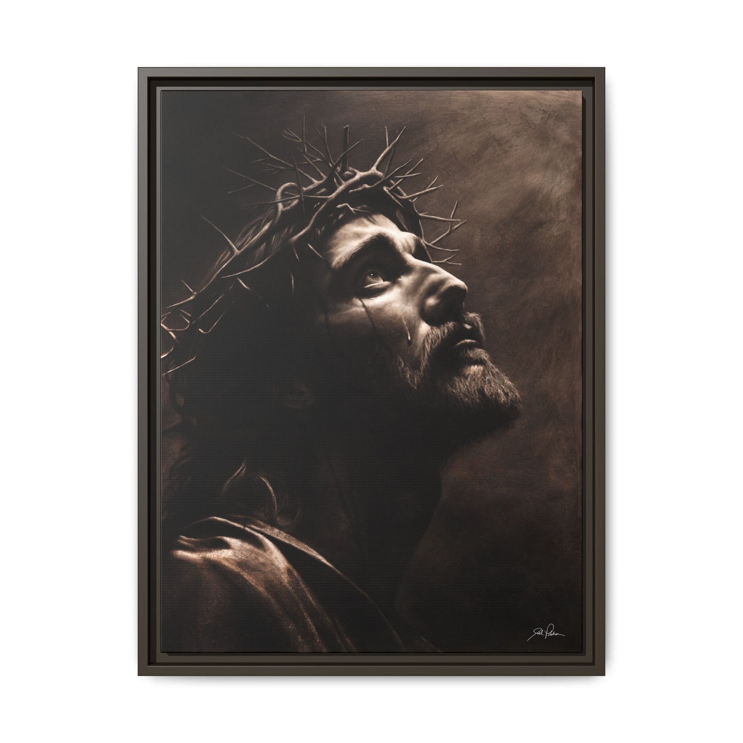 "With His Stripes We Are Healed" Framed Canvas