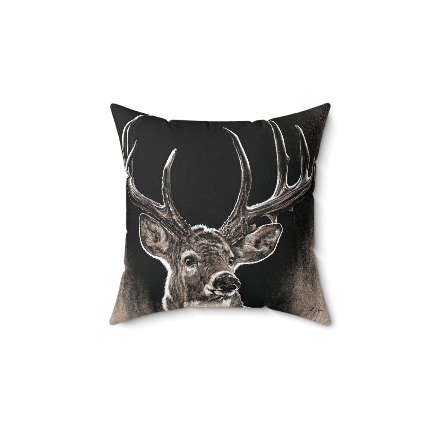 "Backlit Buck" Square Pillow.
