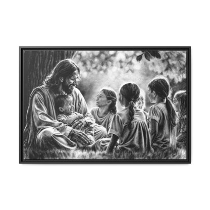 "Bless the Little Ones" Framed Canvas