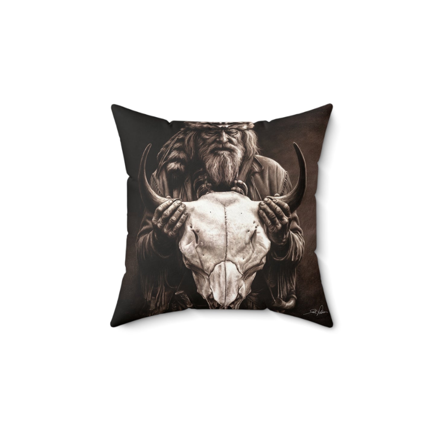 "Legends of the West" Square Pillow.