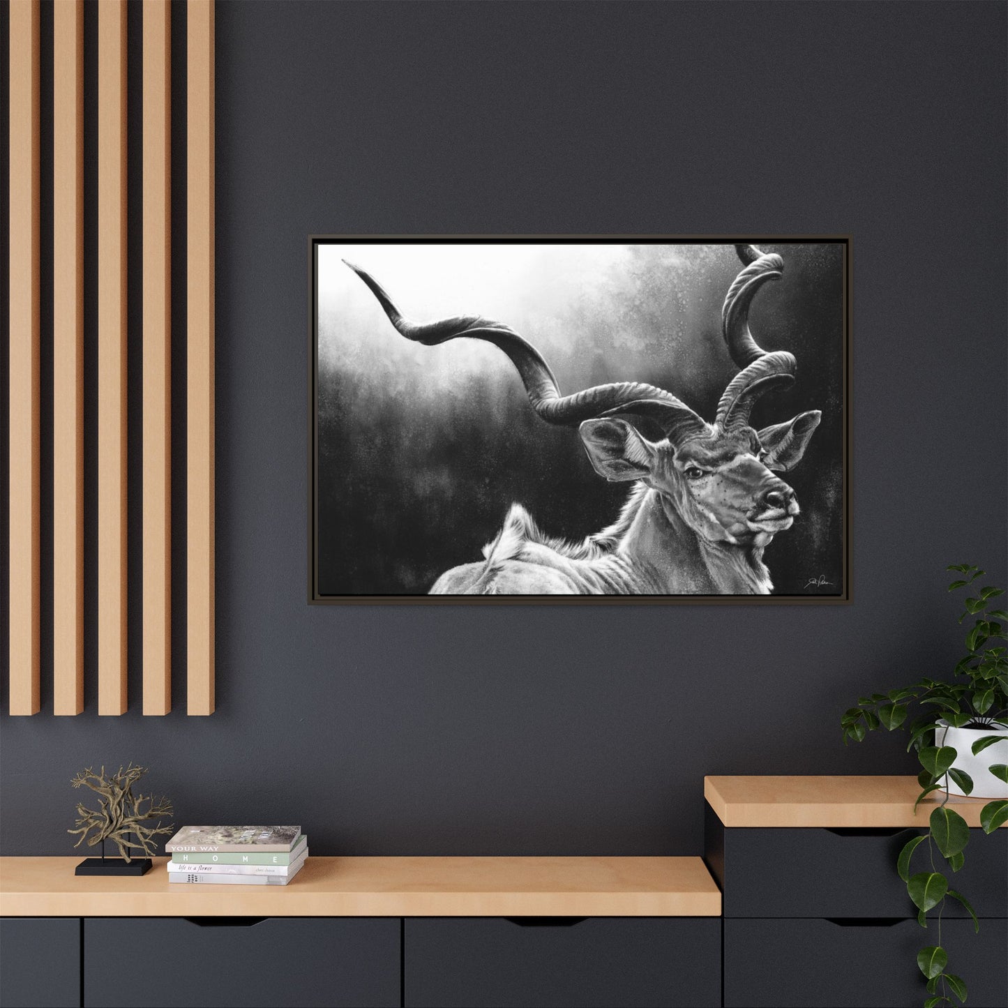 "Kudu" Framed Canvas