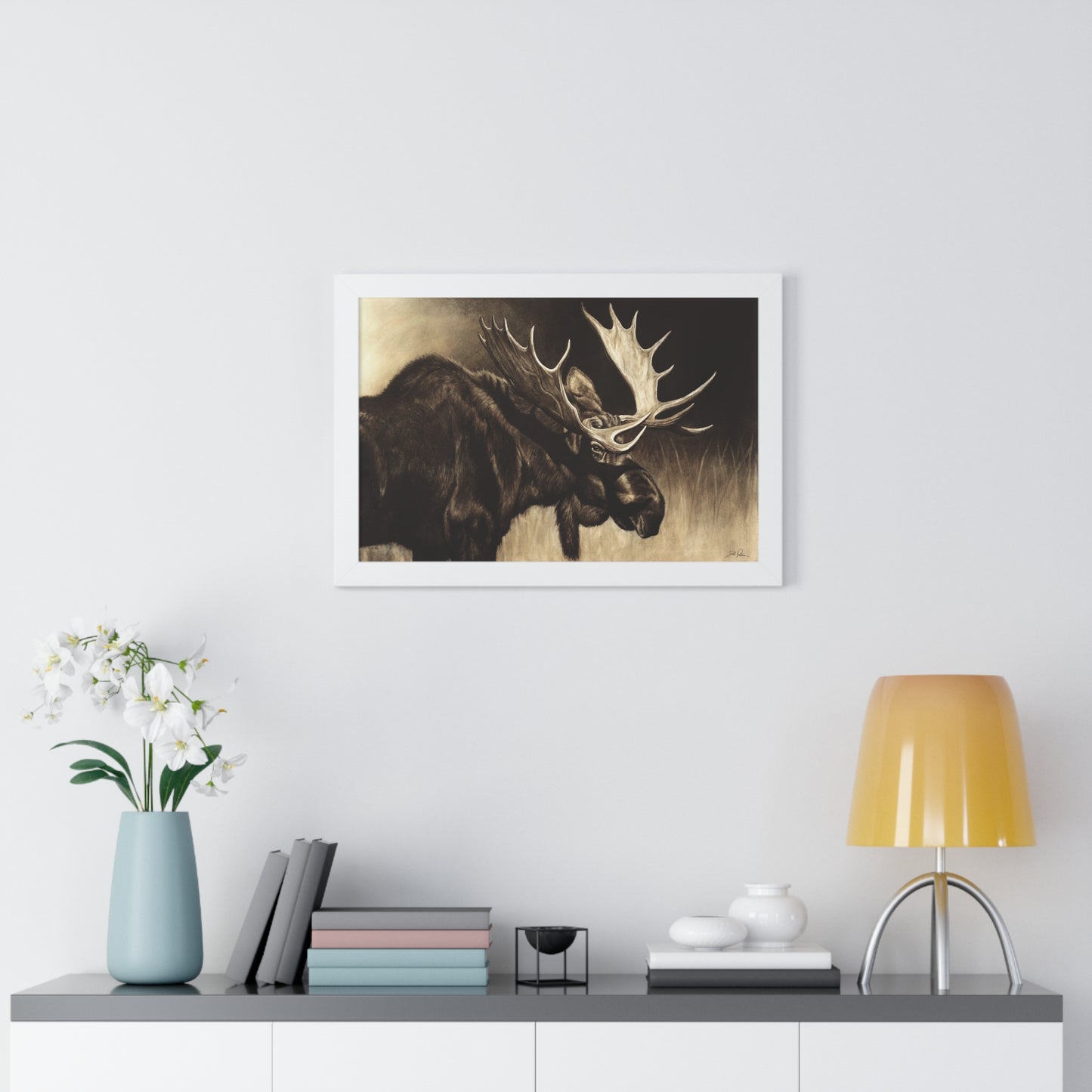 "Mighty Moose" Framed Paper Print.