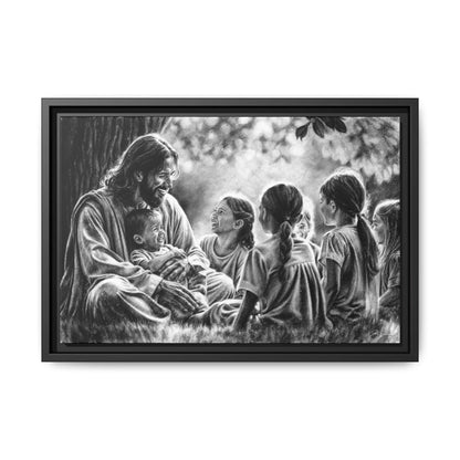 "Bless the Little Ones" Framed Canvas