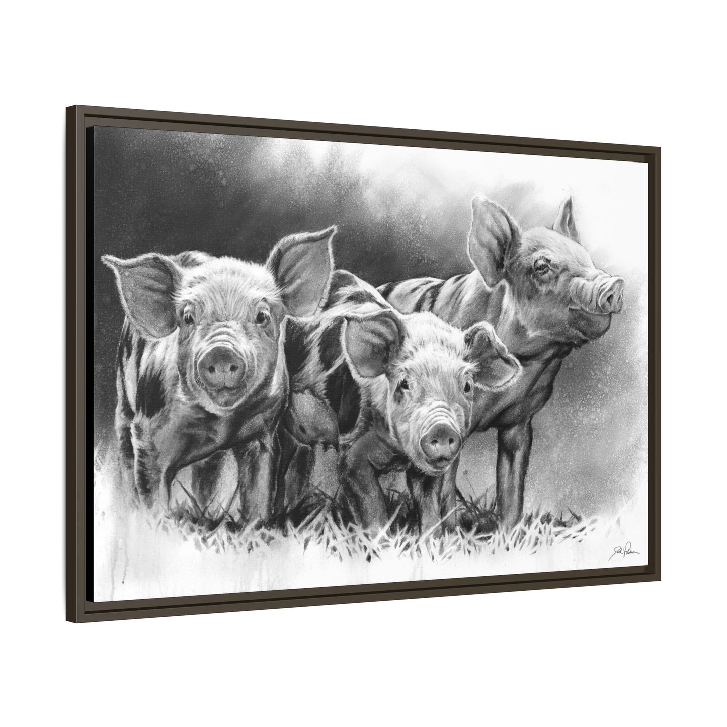 "Pig Tales" Framed Canvas