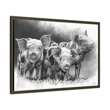 "Pig Tales" Framed Canvas