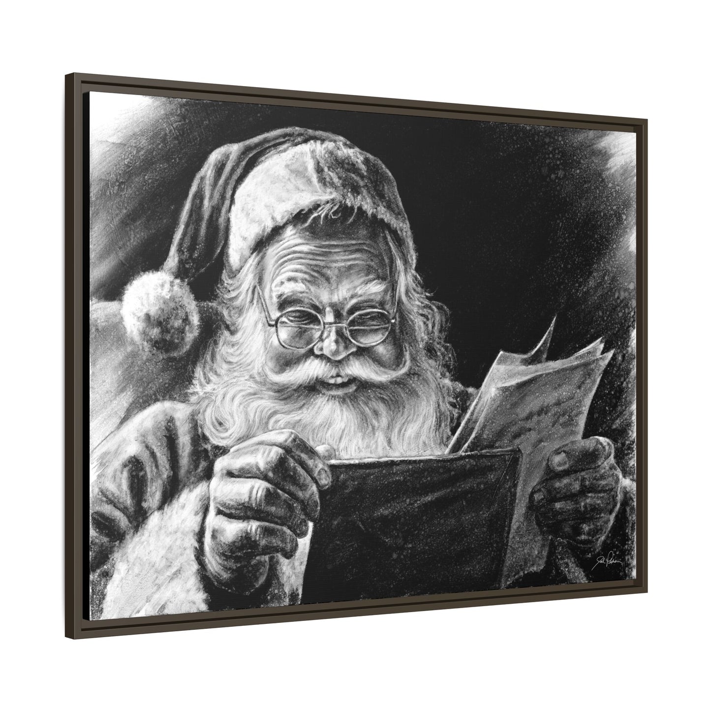 "Dear Santa" Framed Canvas