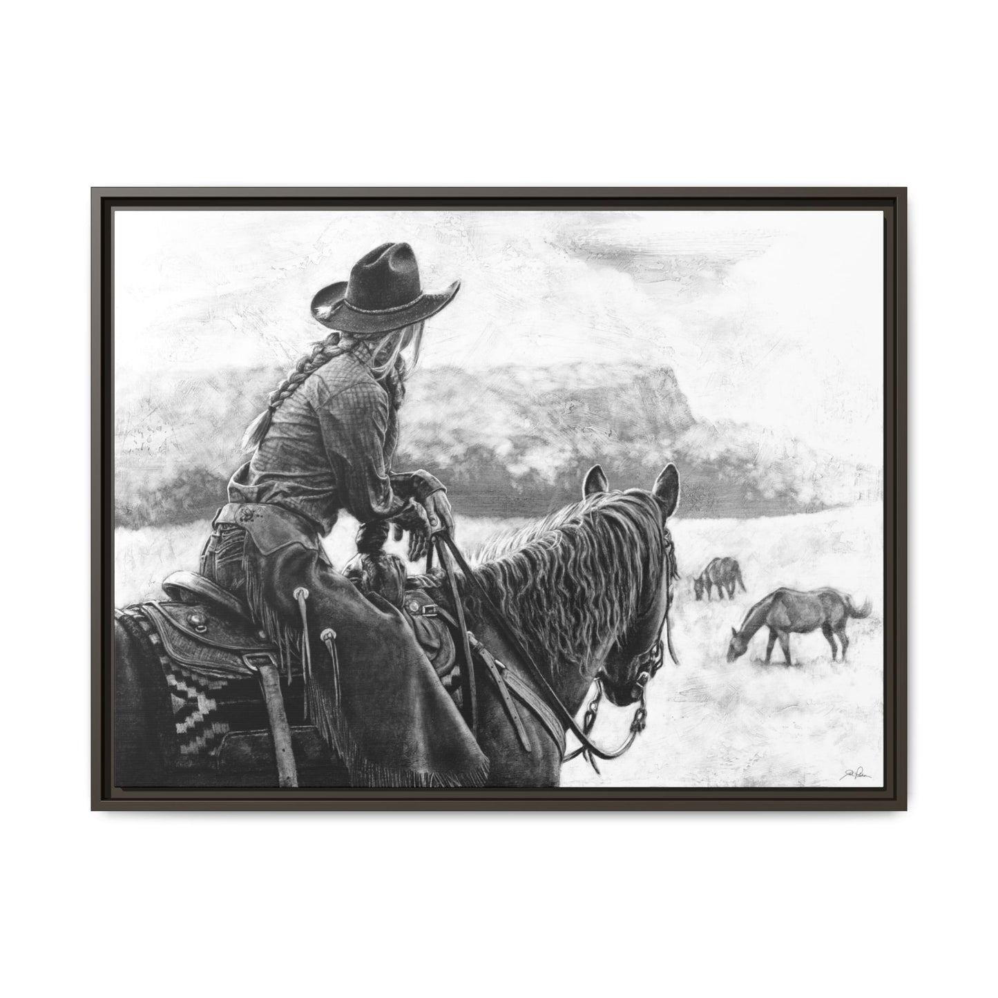 "Bridles and Braids" Framed Canvas