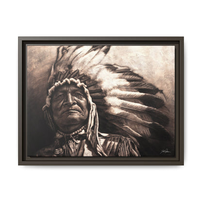 "Sitting Bear" Framed Canvas