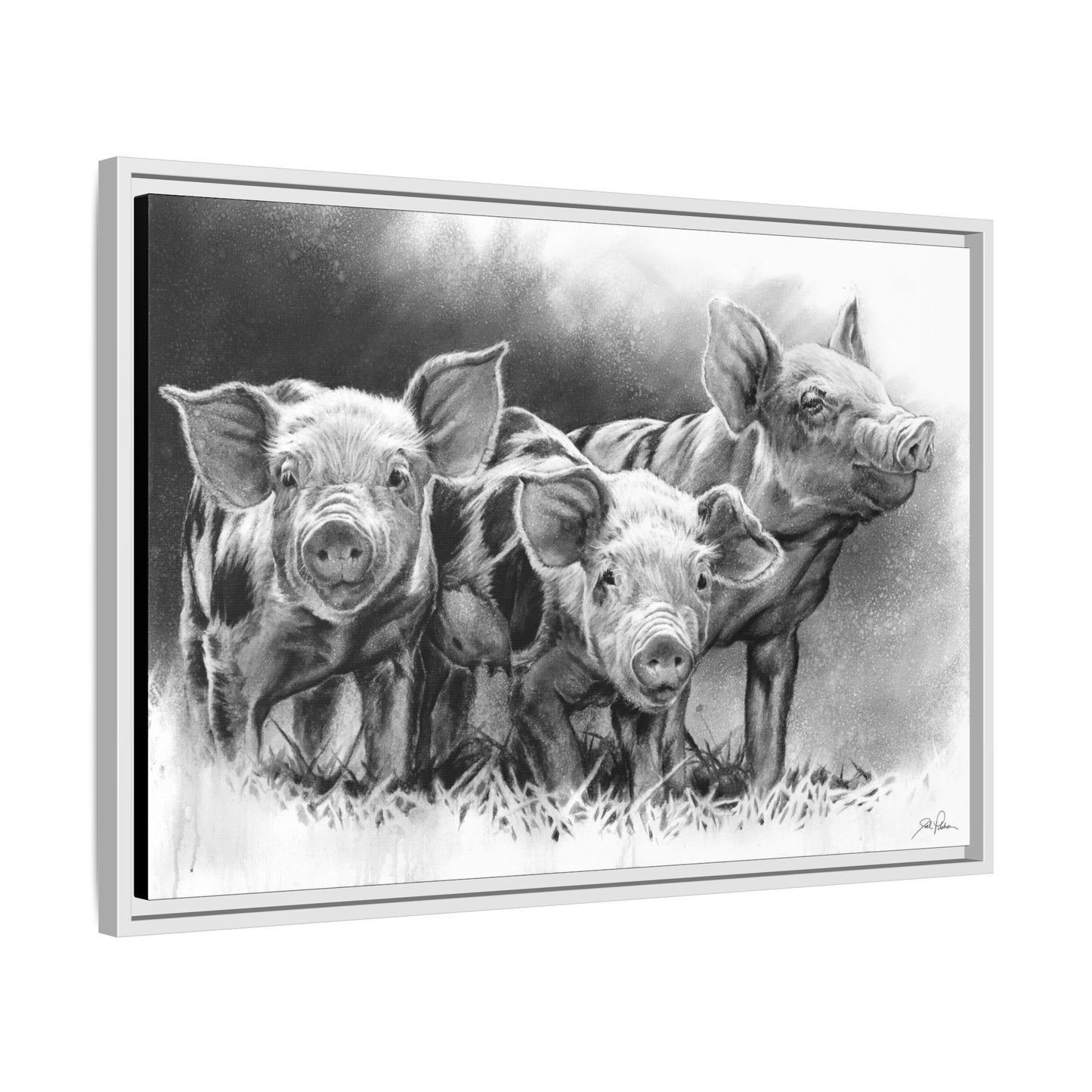 "Pig Tales" Framed Canvas