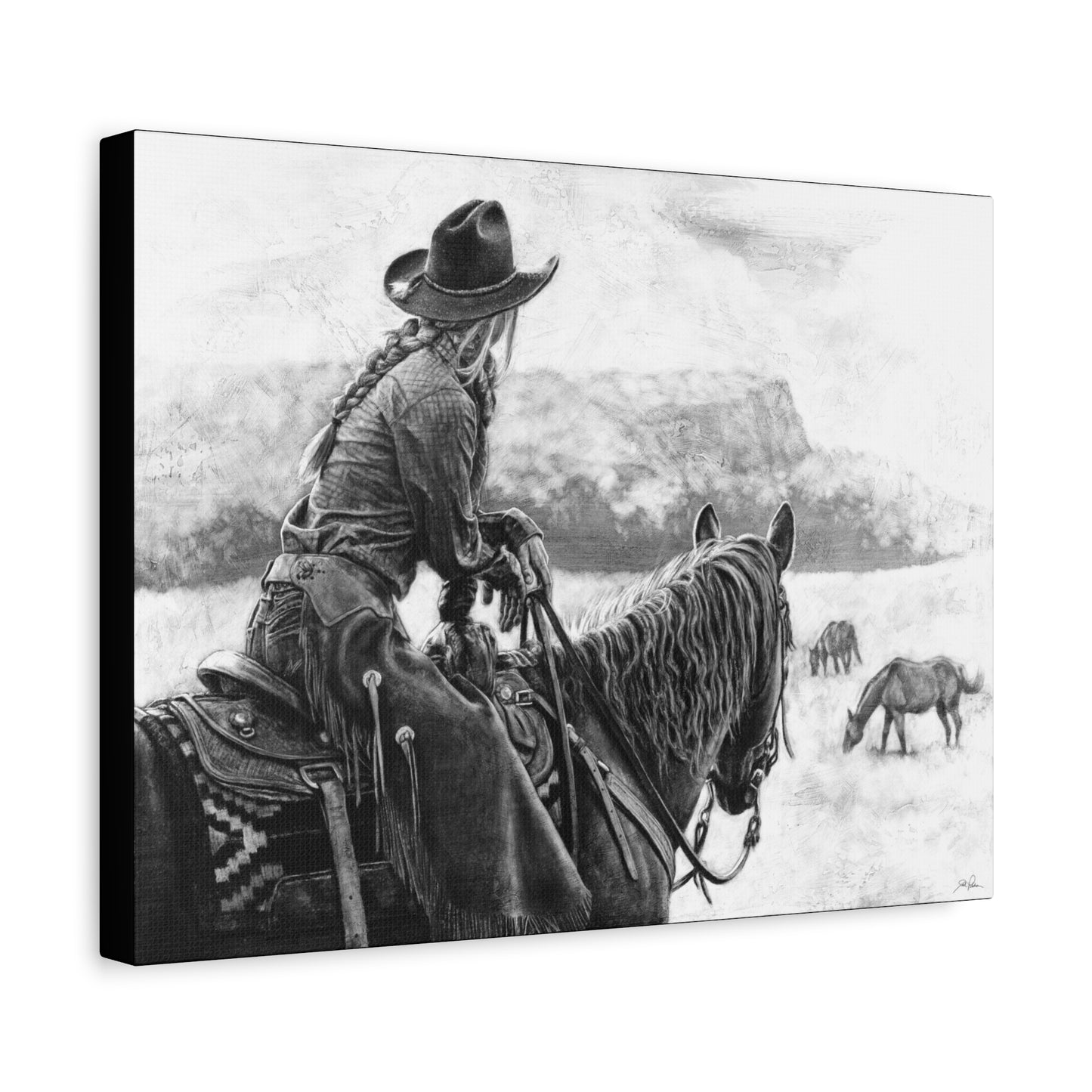 "Bridles and Braids" Stretched Canvas