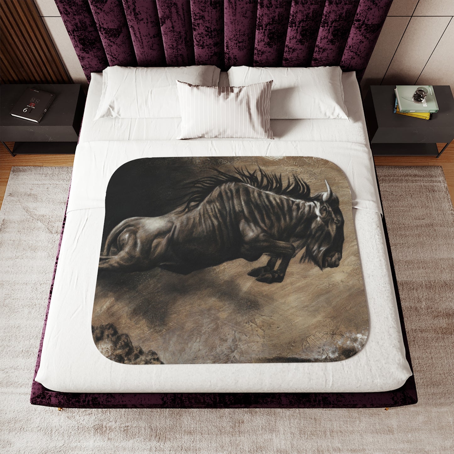 "Wildebeest" Sherpa Blanket.