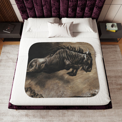 "Wildebeest" Sherpa Blanket.