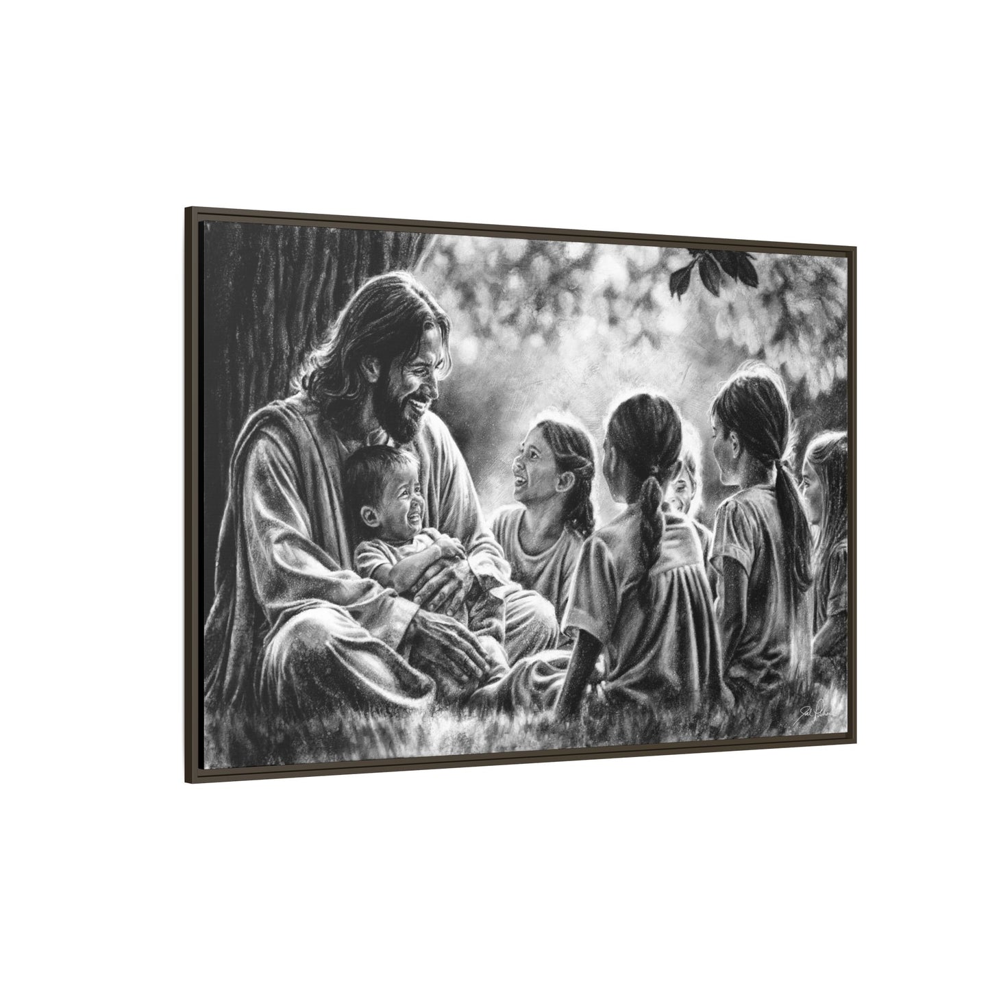 "Bless the Little Ones" Framed Canvas